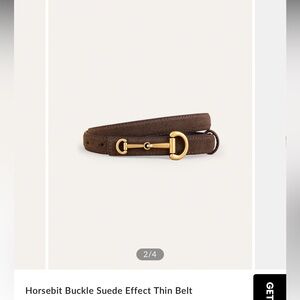 Commense - horse bit Buckle suede effect thin belt